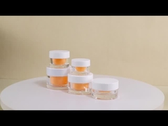 Naranja 15 g Jarrones cosméticos Embalaje Contenedor de crema para el cabello con tapa blanca