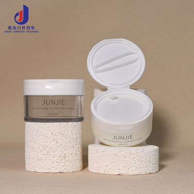 Contenedor cosmético recargable de 100 g y 50 g con tapa abatible de PET, transparente, para el cuidado de la piel, crema, maquillaje, tarro de mantequilla