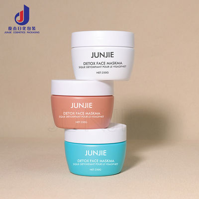 Tarro de embalaje de crema de lujo de 200 g con tapa de rosca, botella de plástico cosmética para exfoliante corporal de gran capacidad para reciclaje