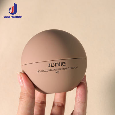 Plastico vacío a medida 50ml Cuidado de la piel de lujo Jarrón de doble pared AS Cuerpo de mantequilla Bola redonda Jarrón cosmético de crema Jarrones de embalaje