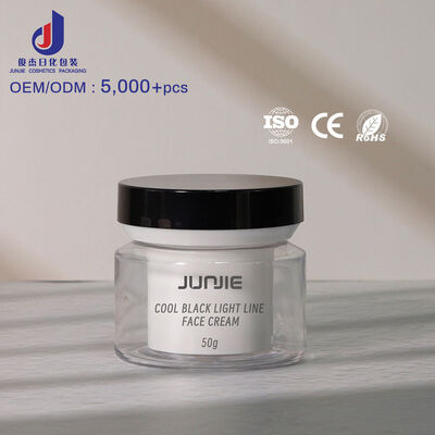 Jarrón de plástico de lujo personalizado con tapa de doble 100g 150g PP Jarrón de crema vacía con cuchara